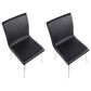 Lumisource Mason Swivel Side Chair with Black Upholstered in Brushed Stainless Steel (Set of 2), , large