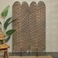 Maple and Jade 4-Panel Partition Room Divider Screen with Cutouts in Matte Copper, , large