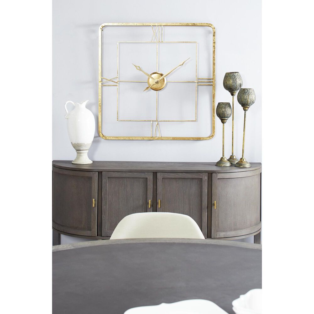 Maple and Jade Open Frame Decorative Wall Clock in Satin Gold, , large