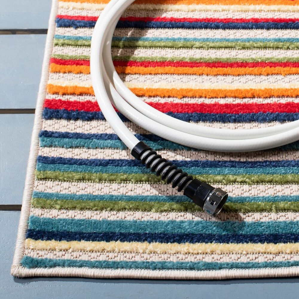 Safavieh Cabana CBN323A 3&#39; x 5&#39; Ivory and Green Indoor/Outdoor Area Performance Rug, , large