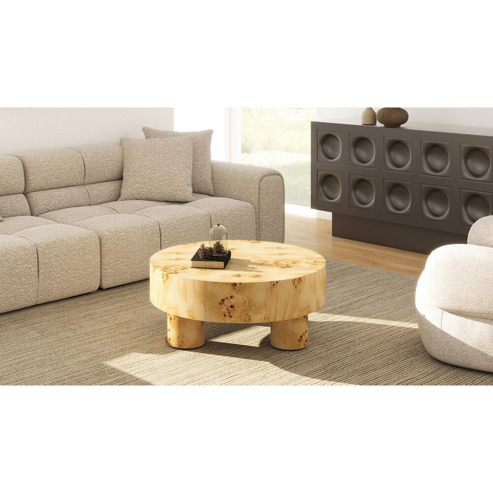 Jennifer Taylor Home Nebula 35.5" Coffee Table in Warm Natural Brown, , large