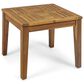 Hearth and Haven Hampton Outdoor Square Side Table with Slatted Top in Natural, , large