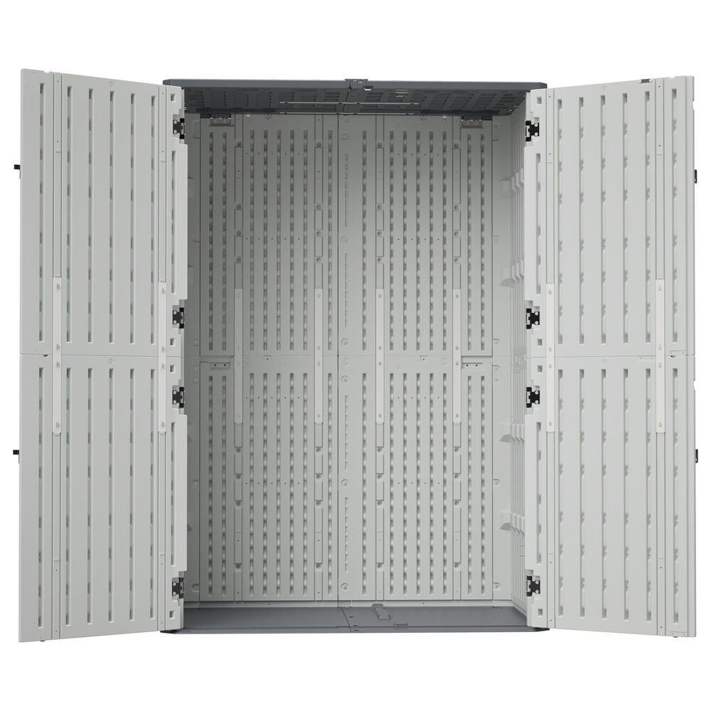Hearth and Haven Outdoor Rust-Resistant Plastic Storage Shed with Adjustable Partition Design in White, , large