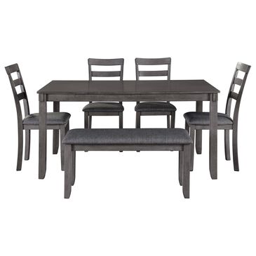 Signature Design by Ashley Bridson 6-Piece Rectangular Dining Set in Gray, , large
