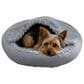 Hallmart Collectibles Hooded Round Cuddler Small Pet Bed in Gray, , large