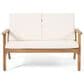 Hearth and Haven Temecula 4-Piece Outdoor Chat Set with Natural Rectangular Coffee Table in Cream, , large