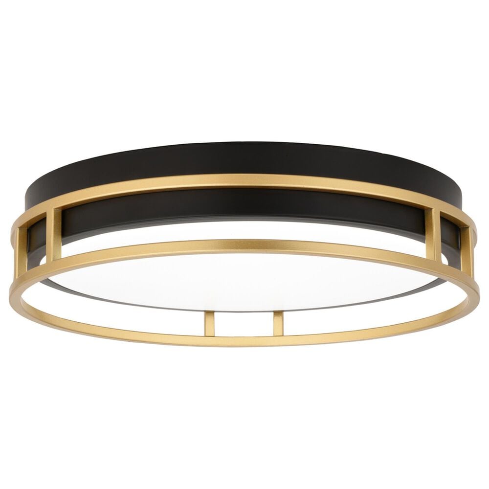 Vaxcel Northgate 13" 1-Light Flush Mount in Matte Black and Satin Gold, , large