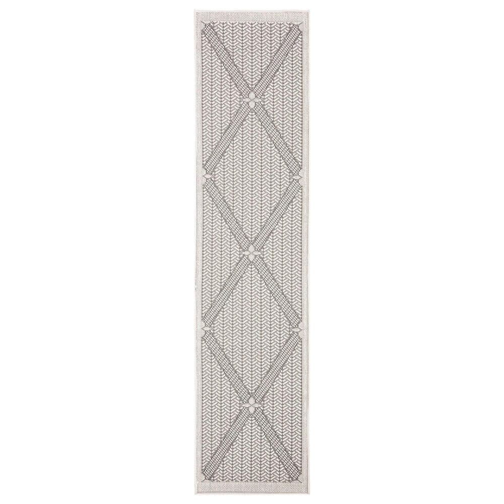 Safavieh Bermuda 2" x 8" Cream and Grey Indoor/Outdoor Area Performance Rug, , large