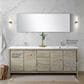 Lexora Home Lafarre 80" Double Bathroom Vanity in Rustic Acacia with 2 cm White Quartz Top and Rectangular Sinks, , large
