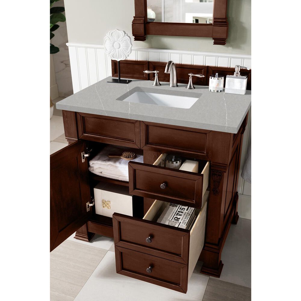 James Martin Brookfield 36" Single Bathroom Vanity in Warm Cherry with