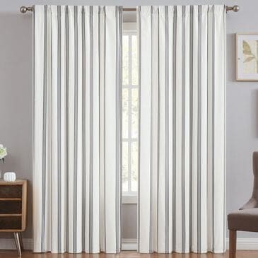 Pem America Truly Soft Millennial 2-Piece Window Panel Pair in Ivory and Black, , large