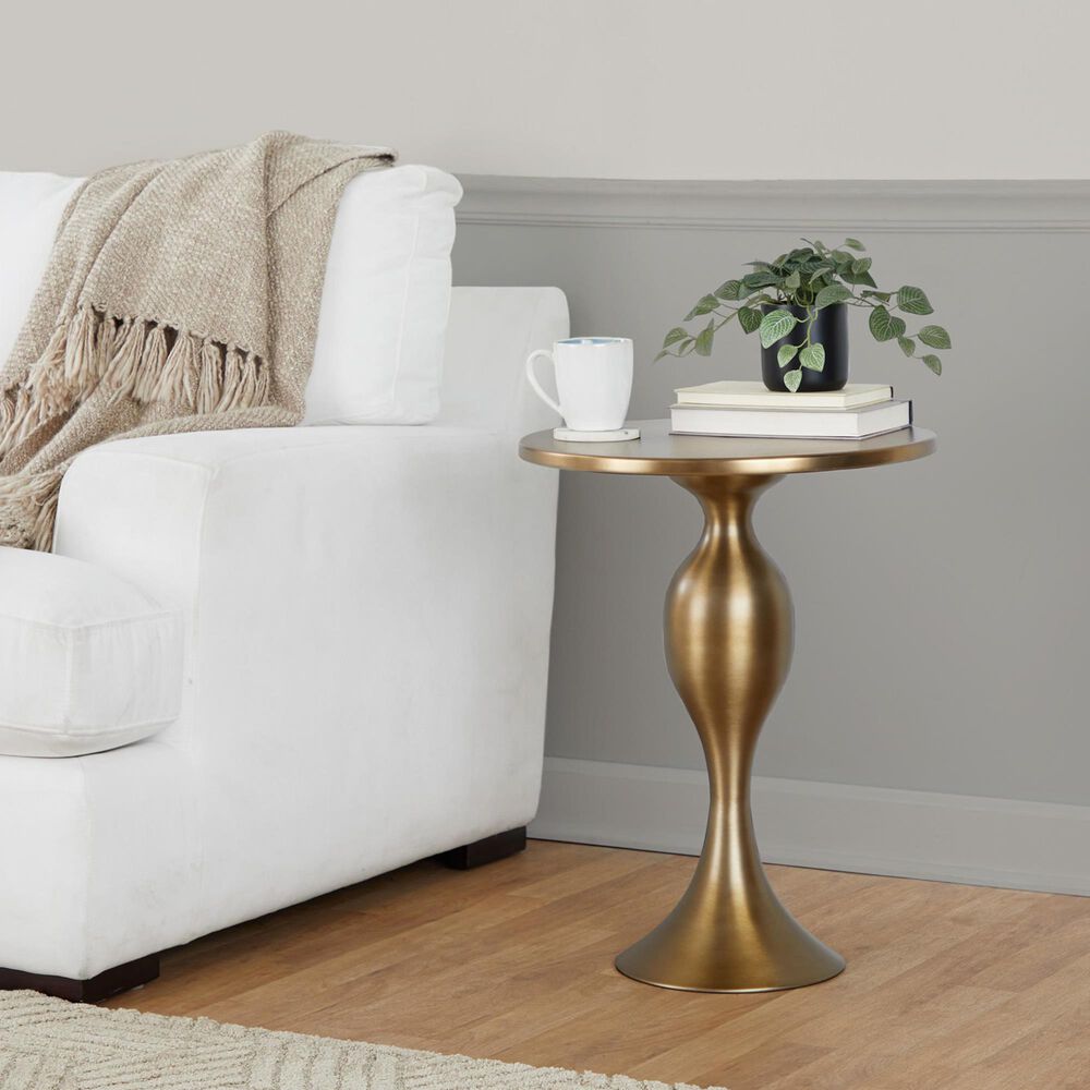 Lumisource Ashland 24&quot; Side Table in Matte Golden Bronze, , large