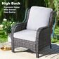 HOMLUX 5-Piece Patio Furniture Set with Chairs and Ottomans, High Back Outdoor Sofa Set, Grey Rattan in Gray, , large