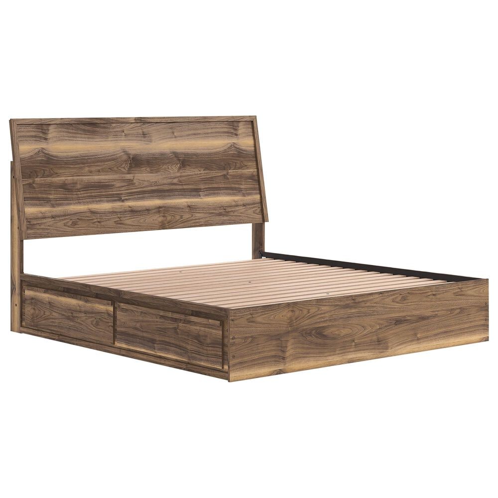 Ashley Chirason King Panel Bed with Storage in Brown, , large