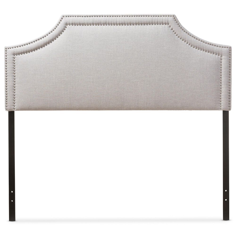 Baxton Studio Avignon King Upholstered Headboard in Greyish Beige, , large