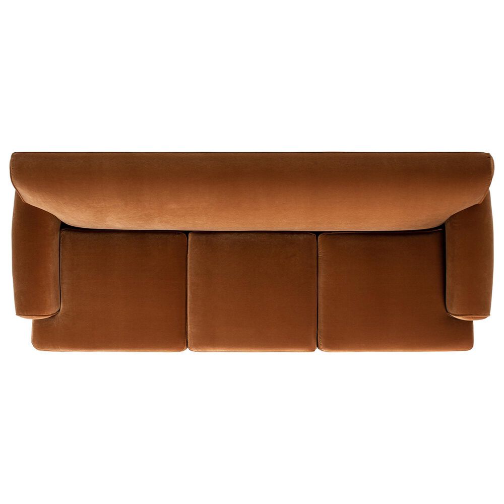 Jennifer Taylor Home Alana Stationary Sofa in Burnt Orange Velvet, , large