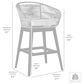 Armen Living Tutti Frutti Patio Bar Stool with Light Gray Cushion in Black, , large