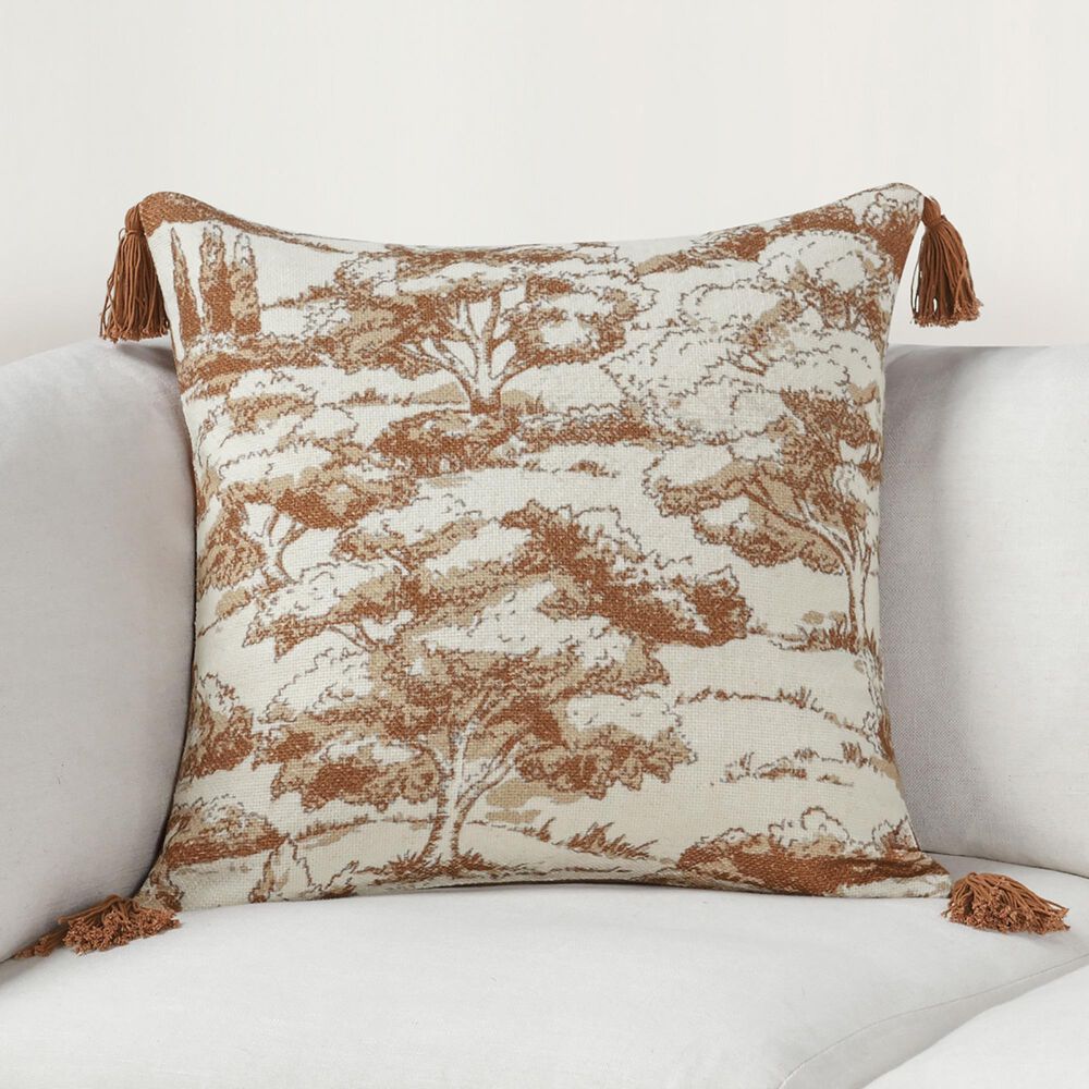 Classic Home Stonework 22&quot; Square Throw Pillow in Clay, , large