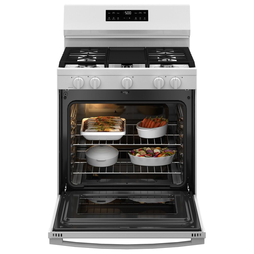 GE Appliances 30" Freestanding Gas Range with 5 Burners in White, , large