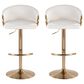 LumiSource Claire Swivel Adjustable Barstool with Cream Velvet Upholstery in Gold (Set of 2), , large