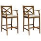 Hearth and Haven Perla Outdoor Bar Stool with Cushion in Brown (Set of 2), , large