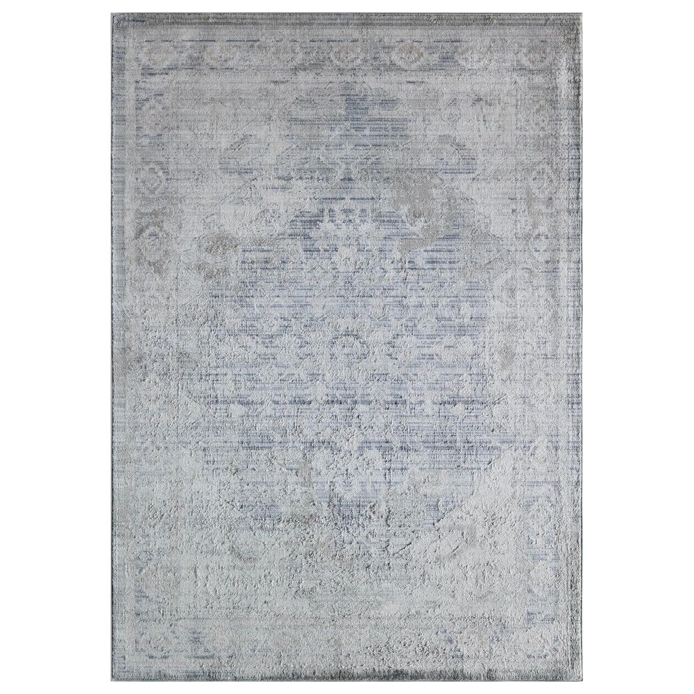 Rugs America Juliette Wickham 2"6" x 8" Gray and White Runner, , large