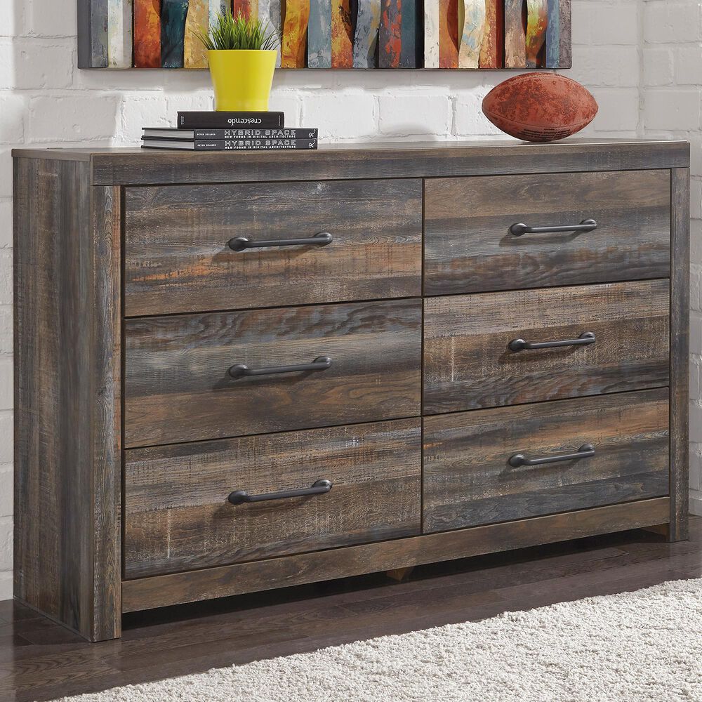 Ashley Drystan Youth 6 Drawer Dresser in Rustic Brown, , large