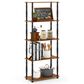 HOMLUX Turn-N-Tube 5-Tier Open Storage Bookshelf in Light Cherry and Black, , large
