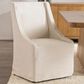 Classic Home Warwick Upholstered Rolling Dining Chair in Oatmeal, , large