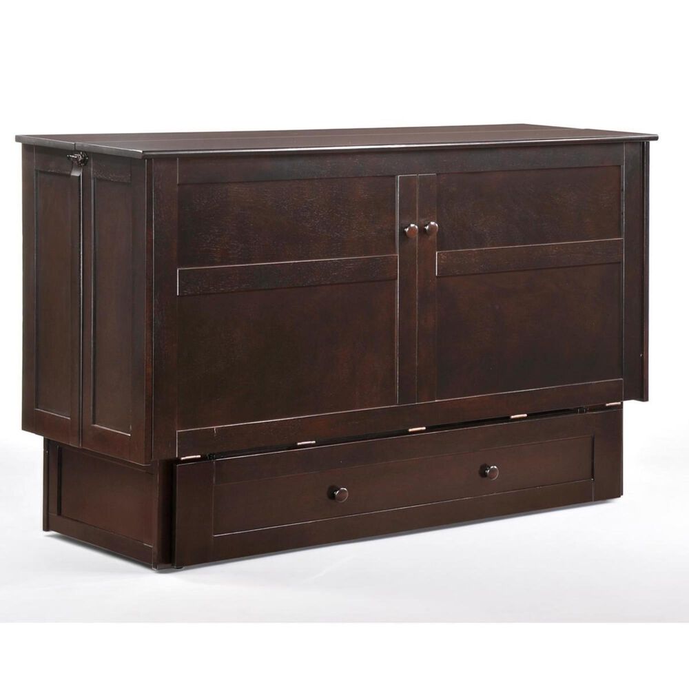 New Day Furniture Clover Murphy Cabinet Bed and Mattress in Chocolate, , large