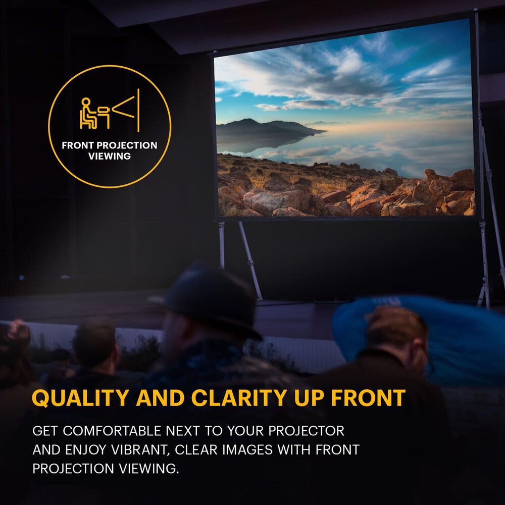 Kodak 150 Projector Screen with Stand - Fast Fold Front Projection Screen with Tripod &amp; Case, , large