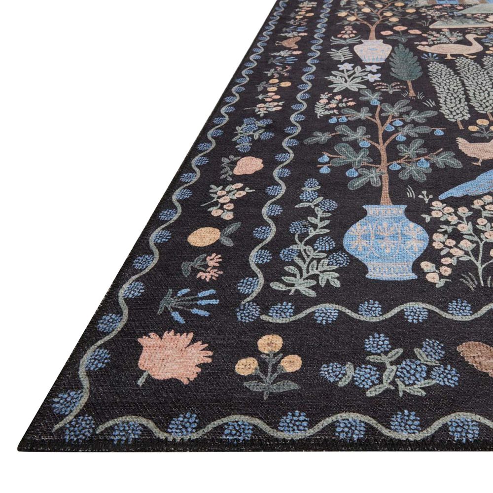 Rifle Paper Co. Menagerie MEN-03 2&#39;6&quot; x 7&#39;6&quot; Black Runner, , large