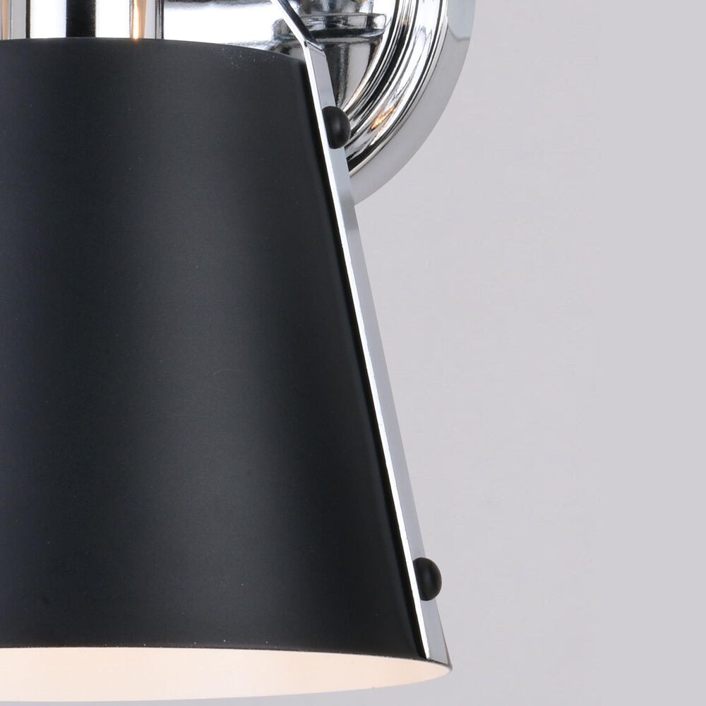 Vaxcel Barrington 3-Light Bathroom Vanity with Matte Black Shades in Chrome, , large