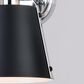Vaxcel Barrington 3-Light Bathroom Vanity with Matte Black Shades in Chrome, , large