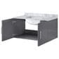 Lexora Home Geneva 36" Single Bathroom Vanity in Dark Grey with 2 cm White Carrara Marble Top and Rectangular Sink, , large