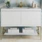 James Martin Vanities Mantova 47.3" Single Vanity in Glossy White and Champagne Brass with 3 cm Glossy White Composite Stone Top and Rectangular Sink, , large