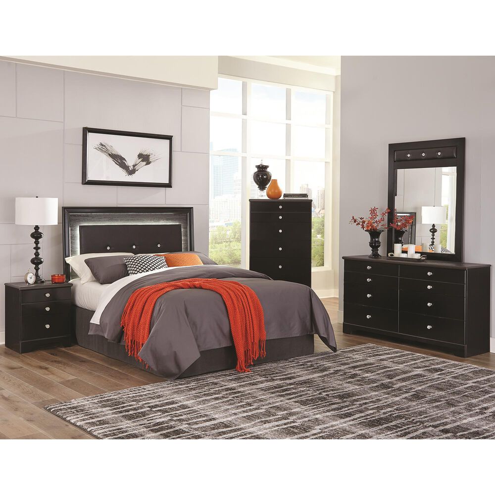 Seven Stars Kaylynn 5-Drawer Chest in Travertine and Black, , large