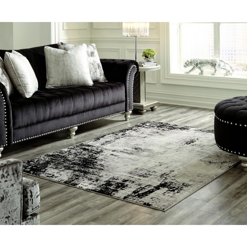 Ashley Zekeman 7&#39;10&quot; x 10&#39; Black, Cream and Gray Area Rug, , large