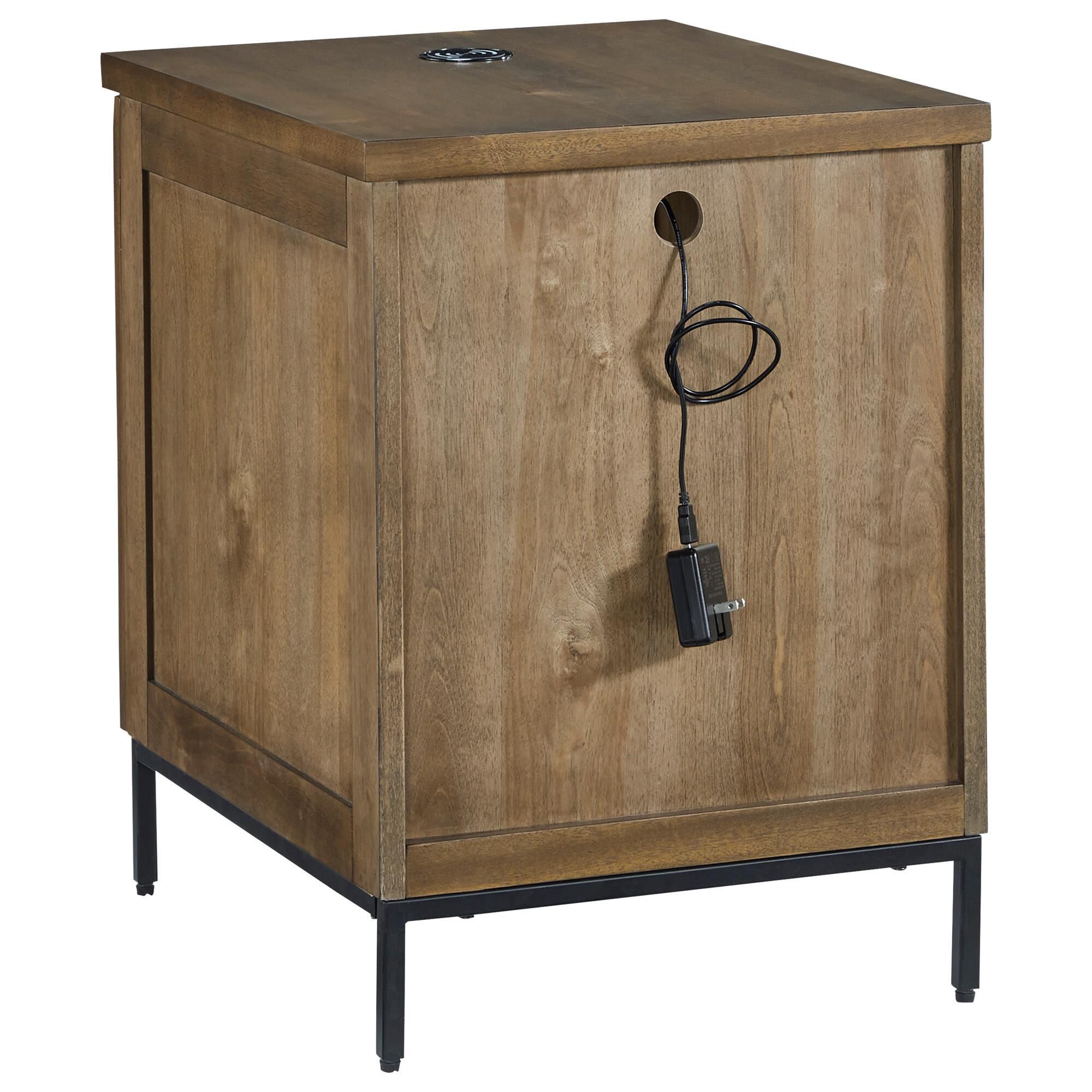 Ashley Torlanta Chairside End Table in Brown and Matte Black