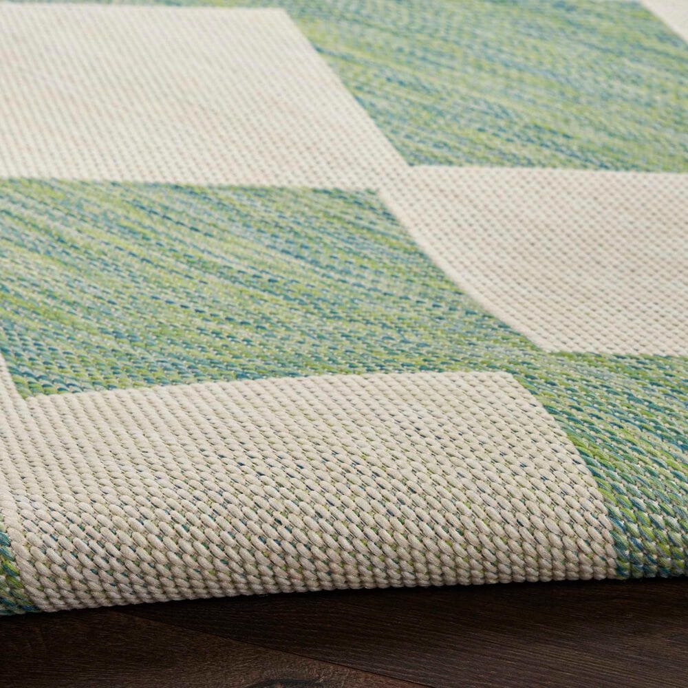 Nourison Positano Geometric Blue and Green 8&#39; x 10&#39; Indoor/Outdoor Area Rug, , large