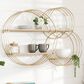 Maple and Jade 37" x 26" Wall Shelf in Gold and Natural Brown, , large