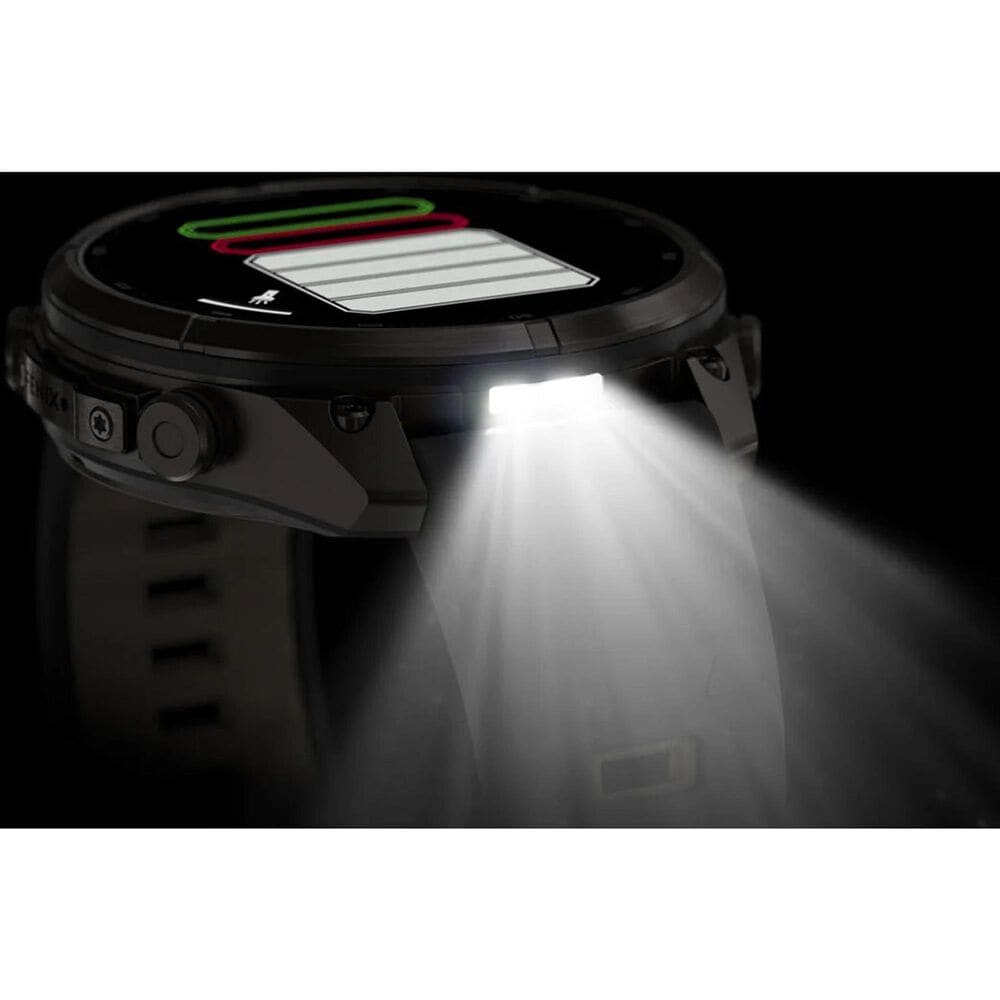 Garmin fenix 9 Pro Smartwatch 47mm Carbon Gray DLC Titanium with Black and Pebble Gray Silicone Band, , large