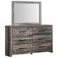 Ashley Drystan Youth Dresser and Mirror in Rustic Brown, , large