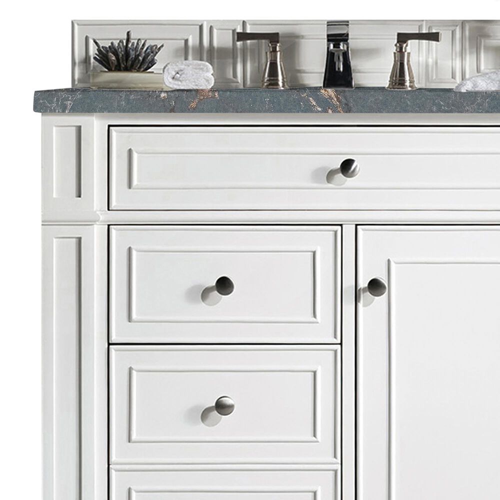 James Martin Vanities Bristol 36" Single Bathroom Vanity in Bright White with 3 cm Parisien Bleu Quartz Top and Rectangular Sink, , large