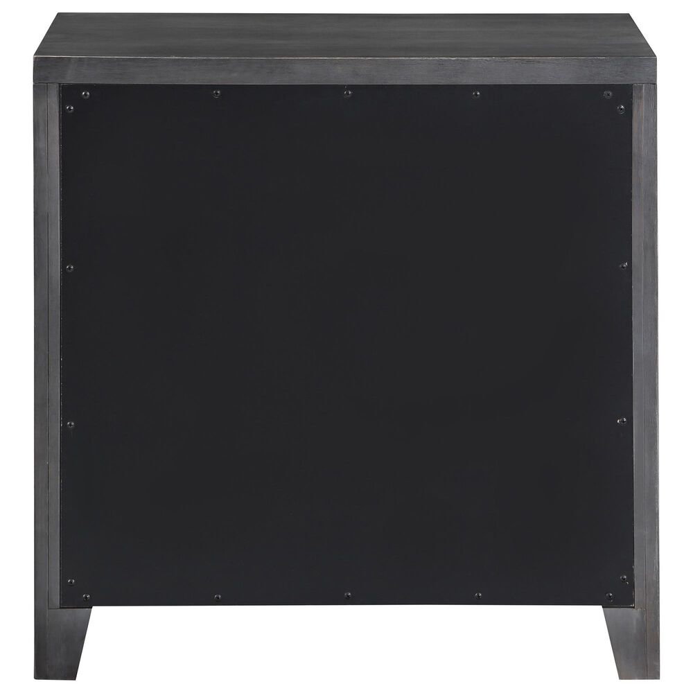 New Heritage Design Odessa King Upholstered Bed with Two Nightstands in Charcoal and Silver, , large