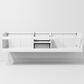 Lexora Home Geneva 80" Double Bathroom Vanity in Glossy White with 2 cm White Carrara Marble Top and Rectangular Sinks, , large