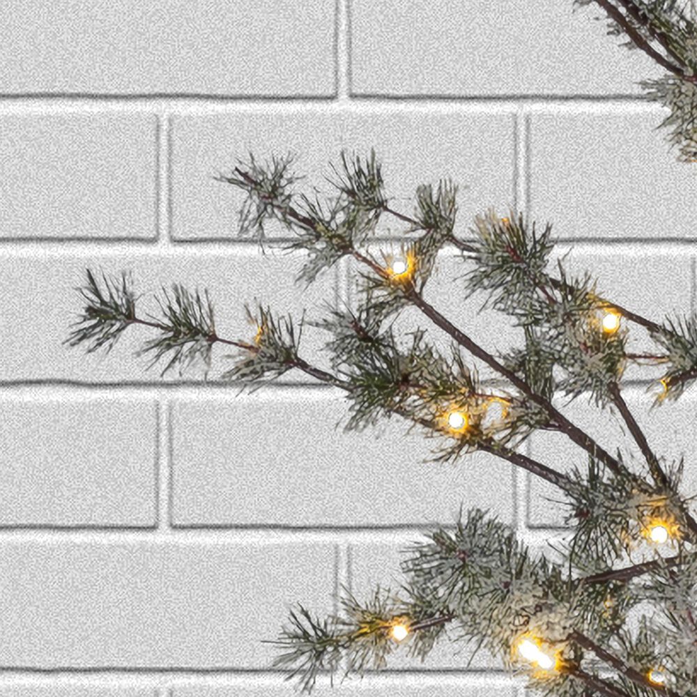 The Gerson Company 7&#39; Pre-Lit Artificial Pine Christmas Tree with LED Lights in Green, , large