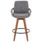 Lumisource Cosmo Swivel Counter Stool with Grey Noise Cushion in Walnut and Black, , large