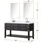 Lexora Home Norwalk 60" Double Bathroom Vanity in White Oak with White Quartz Top and Rectangular Sinks, , large