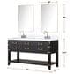 Lexora Home Norwalk 60" Double Bathroom Vanity in White Oak with White Quartz Top and Rectangular Sinks, , large